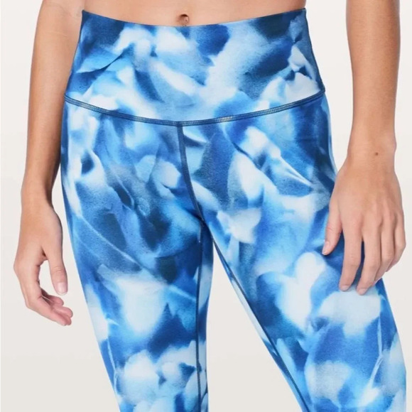Lululemon 4 Wunder Under Hi-Rise Tight Blush Blossom Alpine White Midnight Navy - Picture 1 of 12